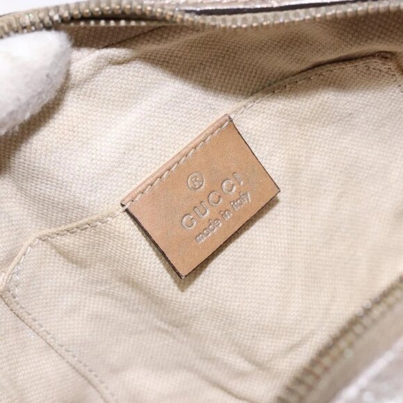 GUCCI Micro GG Canvas Guccissima Shoulder Bag Leather Silver 309538 Auth 135358 - Picture 10 of 16
